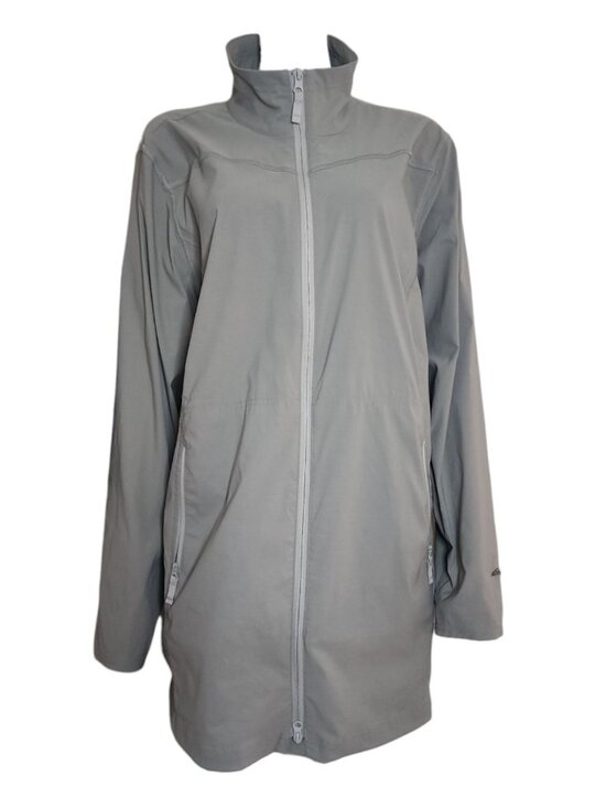 Eddie Bauer Rain Jacket Womens Plus Size 2XL Grey Gray Zip Front Pockets Outdoor - Picture 1 of 7